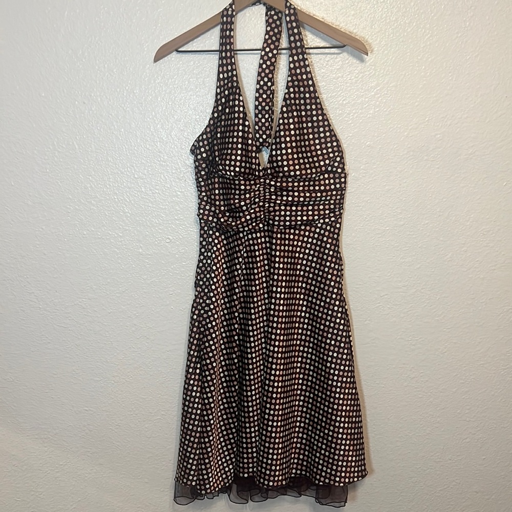 Cute early 2000s polka dot halter dress